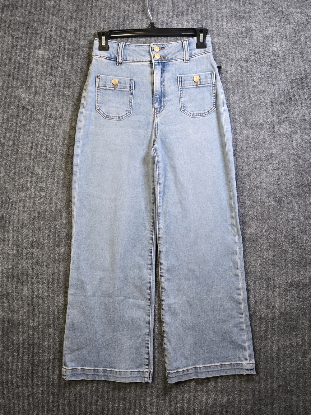 Kut from the Kloth Jeans Womens 00 Blue Denim Meg Wide Leg Patch Pockets New